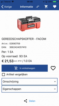 ScanApp - Productdetailpagina ScanApp - Productdetailpagina