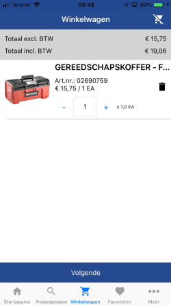 ScanApp - Winkelwagen ScanApp - Winkelwagen